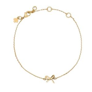 NWT Kate Spade Girlie Pearlie Gold Mini Bow Bracelet